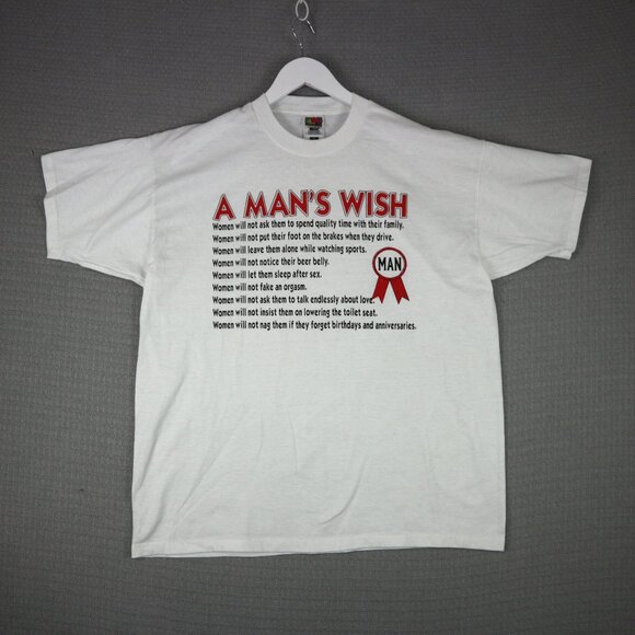 A Man's Wish Crude Humour Tee Mens XL - Picture 1 of 5